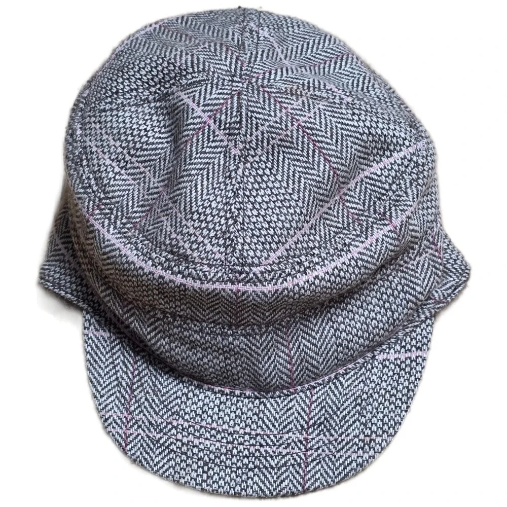 Vintage Sand Cassel by Goorin Plaid Ear Flap Hat‎ Girl's Size S/M Gray Pink Wool